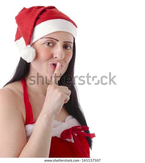 Secret Santa Woman Dressed Santa Claus Stock Photo 165137507 Shutterstock