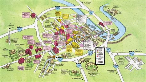 Map Of Tourist Attractions In Nashville Tn Tourism Company And