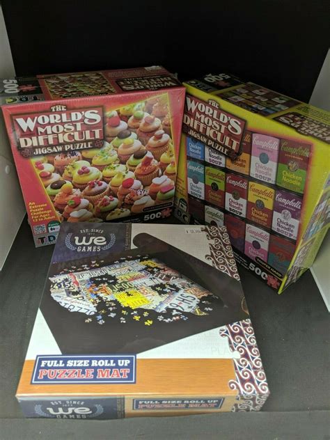 Worlds Most Difficult Puzzles 2 Pack With Roll Up Puzzle Mat Maine