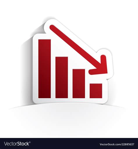 Down Graph Icon Paper Royalty Free Vector Image