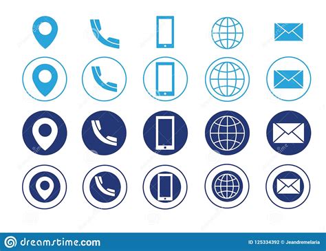 Vector Business Card Contact Information Icons Stock Vector