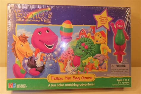 1998 Barneys Great Adventure Follow The Egg Board Game Mib Sold