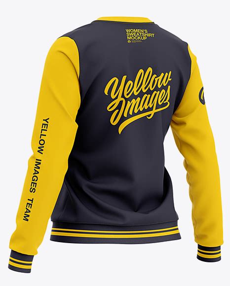 Download Women's Crew Neck Sweatshirt - Back Half Side View in ...