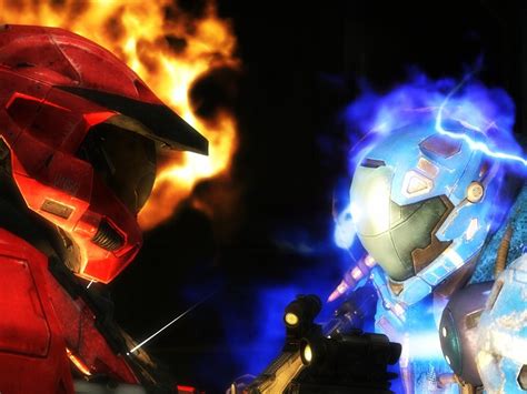 49 Halo Red Vs Blue Wallpaper Wallpapersafari