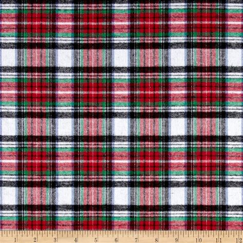 Yarn Dyed Flannel Plaid Red White Black Red Fabric Plaid Red