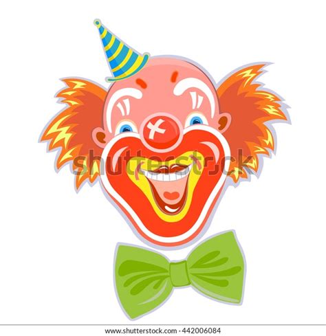 Happy Fun Smiling Redhaired Clown Head Stock Vector Royalty Free