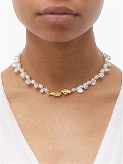 Pearl And Gold Plated Necklace Anissa Kermiche Matchesfashion Com Uk