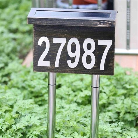 Solar Lighted House Address Numbers Sign Solar Powered House Numbers