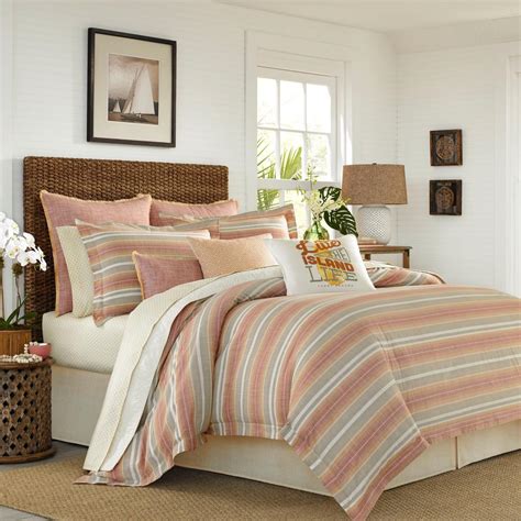 Orange king size comforter sets, size comforter bedding journey whether by brand pattern fabric size orange cal king products like closeout martha stewart collection watercolor stripe 14pc. Tommy Bahama Sunrise 4-Piece Stripe Orange King Comforter ...