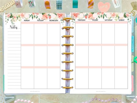 Vertical Weekly Planner Pages Made To Fit Happy Planner Etsy