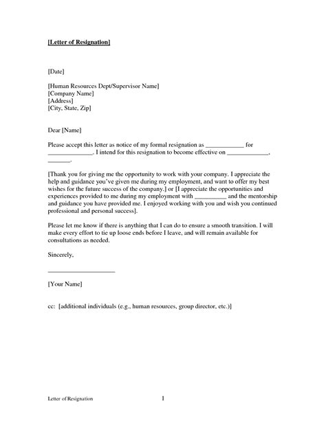 Free Printable Letter Of Resignation Template Free Printable Templates