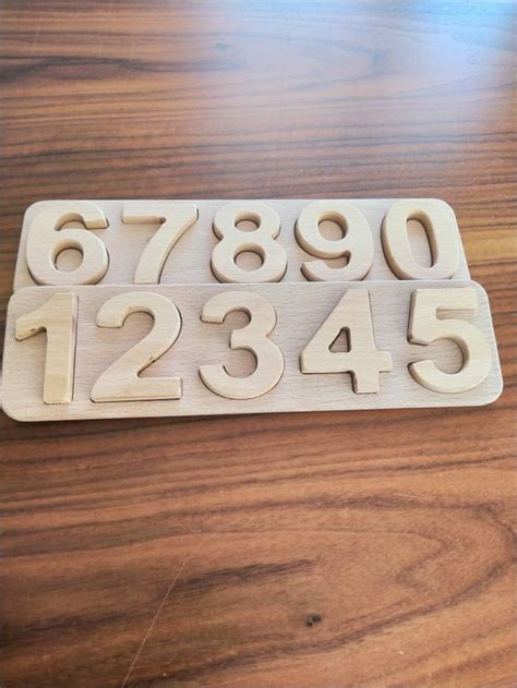 Wooden Number Puzzle Toy Learning Numbers Montessori Toys Etsy