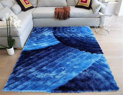 Shag Shaggy 3d Blue 8x10 Feet Area Rug Carpet Rug Decorative Designer