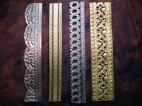 Brass And Steel Filigree Banding Strips Sample Pak Group C