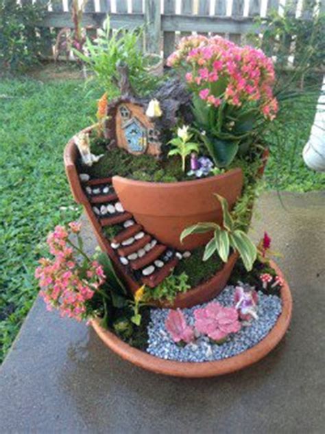 A clay pot's broken edges can be unbelievably sharp. BUILD IT, don't buy it: DIY Broken Pot Fairy Garden