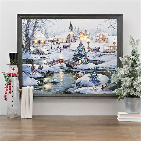 Icy Lights Led Framed Art Print From Kirklands Christmas Canvas Art