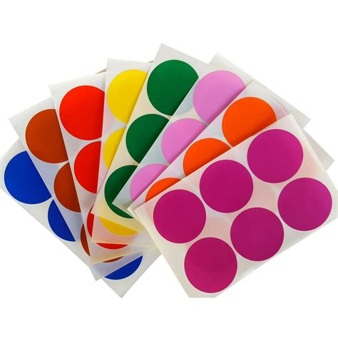 Round 2 Inch Sticker 50mm Dot Labels Colored Circle Stickers