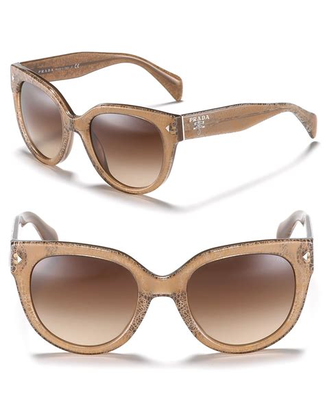 Prada Womens Timeless Heritage Rounded Wayfarer Sunglasses In Ivory White Lyst