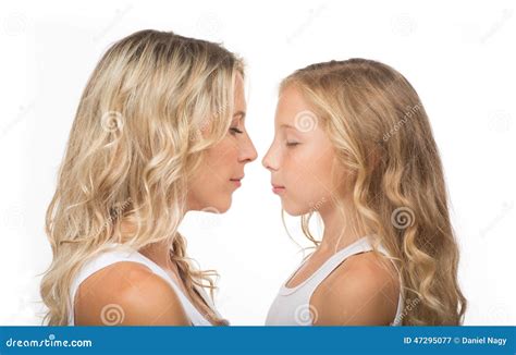 Beautiful Blonde Mother And Her Daughter Together Stock Image Image Of White Togetherness