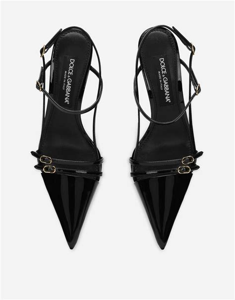 Patent Leather Slingbacks In Black For Women Dolceandgabbana®