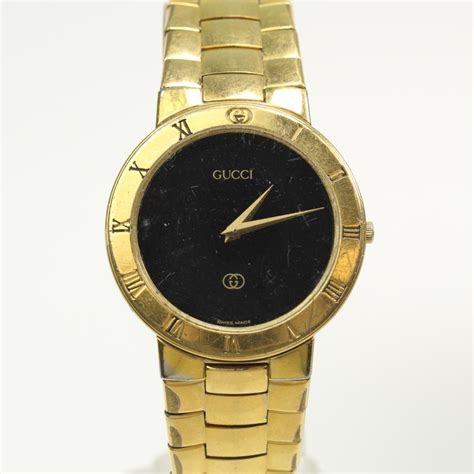 Mens 18kt Gold Plated Gucci 3300m Watch Property Room