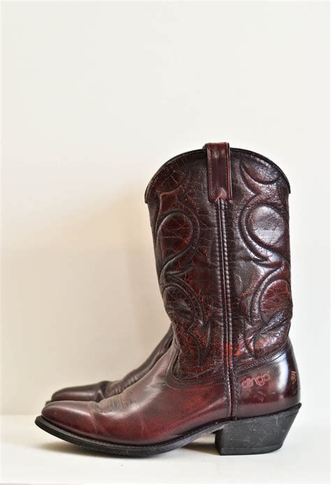 Sale Mens Burgundy Dingo Cowboy Boots Size 9 By Monikajayvintage