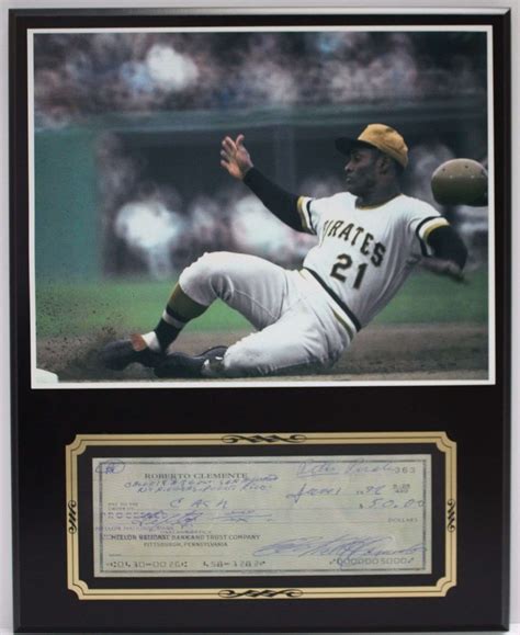 Roberto Clemente Pirates Reproduction Signed Limited Edition Check