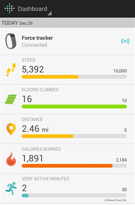 Fitbit Force App Home Screen Sezen