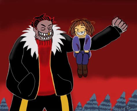 Human Underfell Sans With Frisk By Tornrose24 On Deviantart