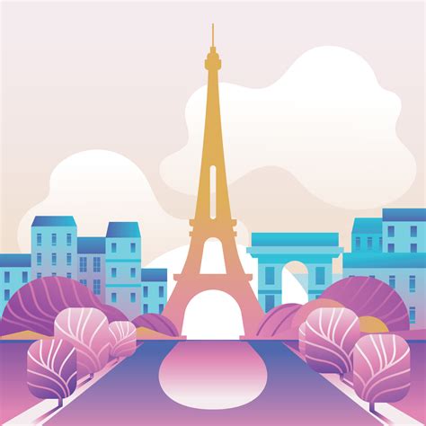 Illustration With Eiffel Tower Paris 273113 Vector Art At Vecteezy