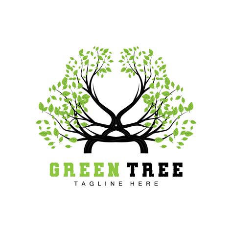 Green Tree Logo Design Bonsai Tree Logo Illustration Leaf And Wood