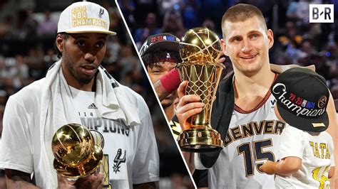 NBA Finals MVPs From The Last 10 Years Receiving The Trophy 2014 2023