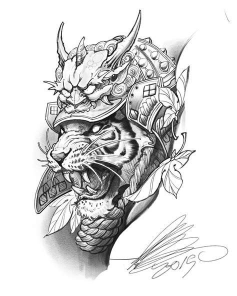 Chinese Style Tattoo Completed Works Samurai Tattoo Design
