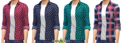 Around The Sims 4 Open Shirt Rolled Sleeves And T Shirt • Sims 4