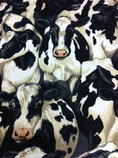Moo Town Cows Farm Cotton Fabric Quilt Fabric Cr387