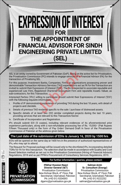 You have found the best international financial advisor jobs portal for all your international financial advisor careers. Sindh Engineering SEL Karachi Jobs 2020 Financial Advisor ...