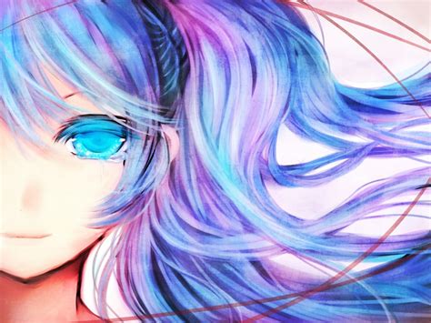 Masaüstü çizim Illüstrasyon Anime Girls Resim Mavi Vokaloid