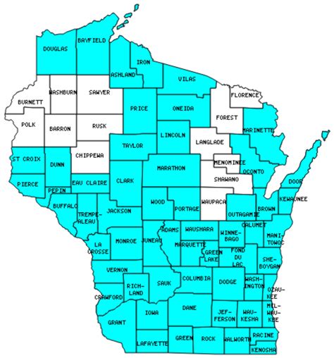 State Of Wisconsin Map With Counties And Cities Map