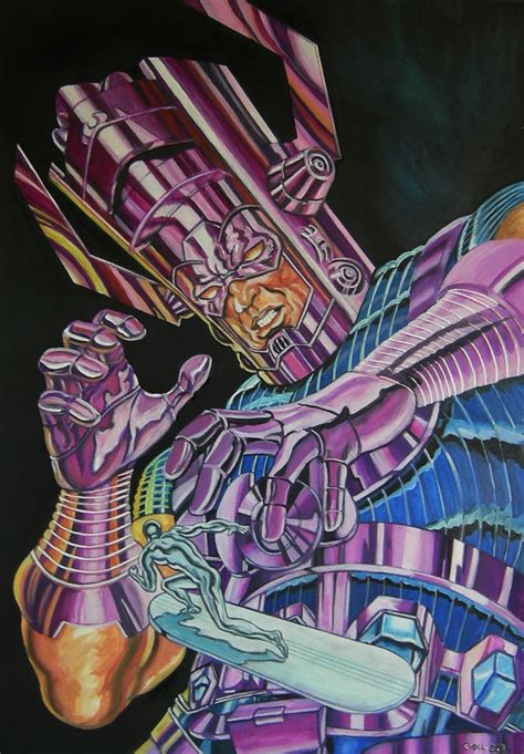 Galactus And Silver Surfer After Thomas Frisano By Doom Chris On Deviantart