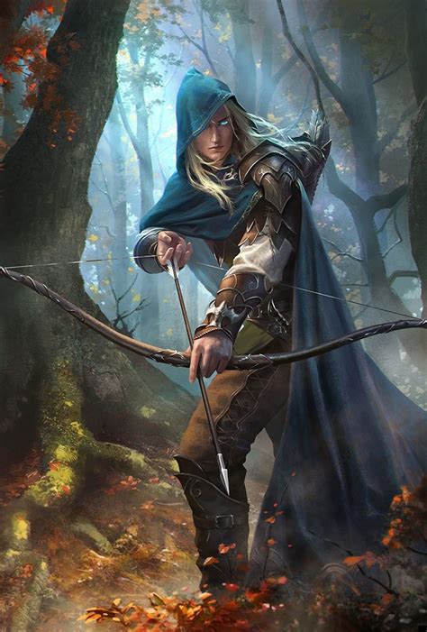 An Image Of A Woman With A Bow And Arrow In The Woods