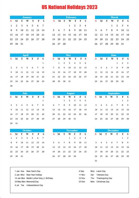 Us Calendar 2023 With National Holidays Archives The Holidays Calendar