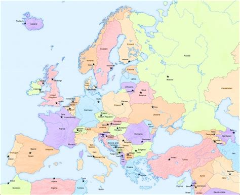 Printable Europe Map With Cities And Countries World Map With Countries