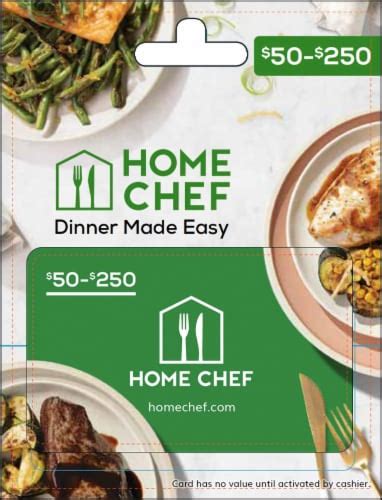 Home Chef 50 250 Gift Card Activate And Add Value After Pickup 0