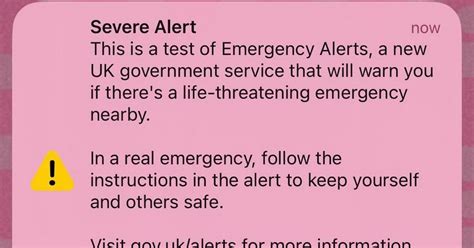 live uk emergency alert test updates as phones receive alarm nottinghamshire live
