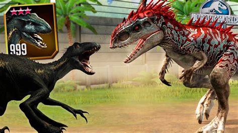 Indoraptor Level 999 Vs Indominus Rex Jurassic World The Game