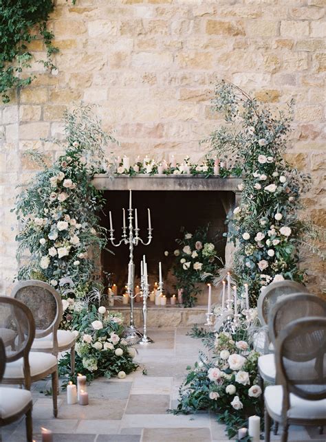 Pin By Jenny Wong On Ceremony Wedding Fireplace Indoor Wedding