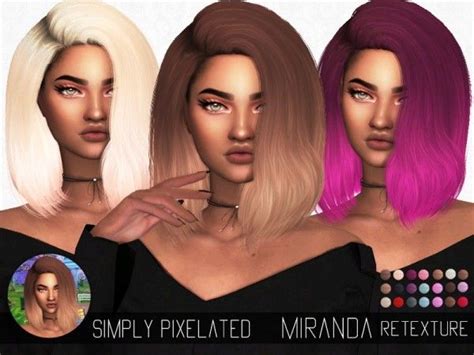 The Sims Resource Ade S Miranda Hair Retextured By Simplypixelated For
