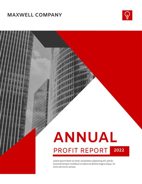 Black And Red Annual Reports Report Template