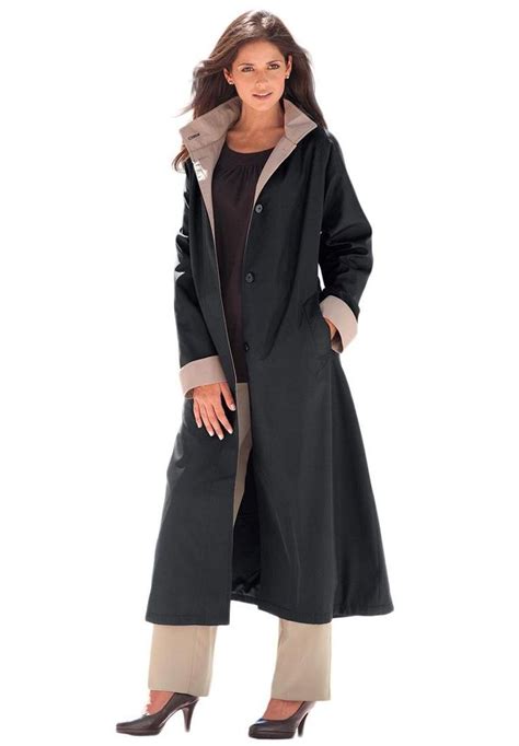 jessica london womens plus size long hooded raincoat waterproof coat women clothes hooded