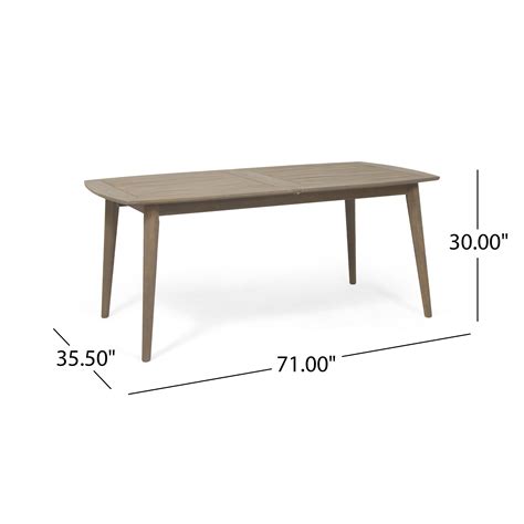 Stella Outdoor Acacia Wood Expandable Dining Table Gray
